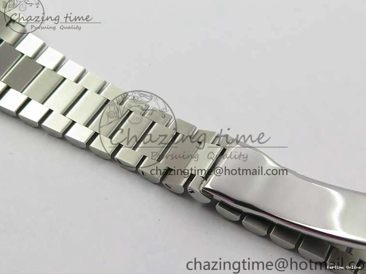 0521 Day-Date 36 SS 128239 Bp Maker Best Edition White MOP Dial Crystral Markers on President Bracelet FlexibleFit 3153